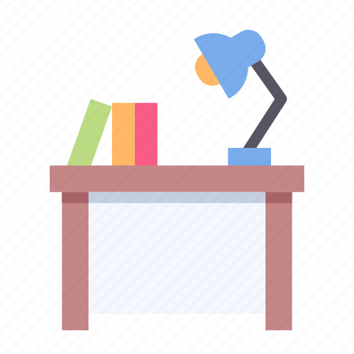 Education, desk, book, lamp, student, study, learning icon - Download on Iconfinder