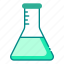 flask, erlenmeyer, science, chemistry, biology, education, school, laboratory