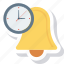 alarm, alert, bell, deadline, time, timer, warning icon 