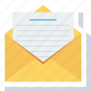 document, envelope, mail, open icon