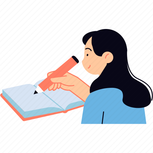 Education, learning, people, school, study, writing, notebook illustration - Download on Iconfinder
