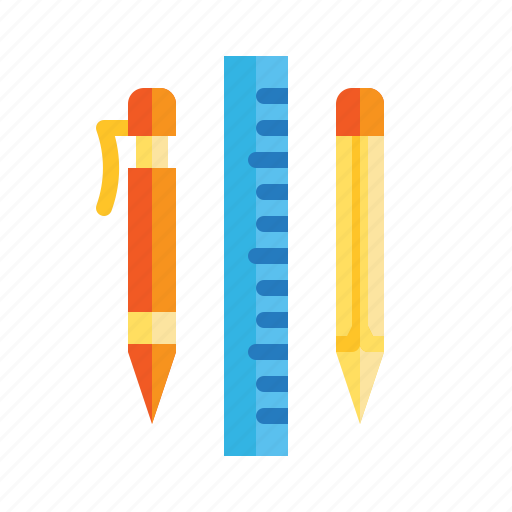 Pen, pencil, ruler, school, stationery, tool, writing icon - Download on Iconfinder