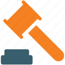 gavel, hammer, justice, law icon