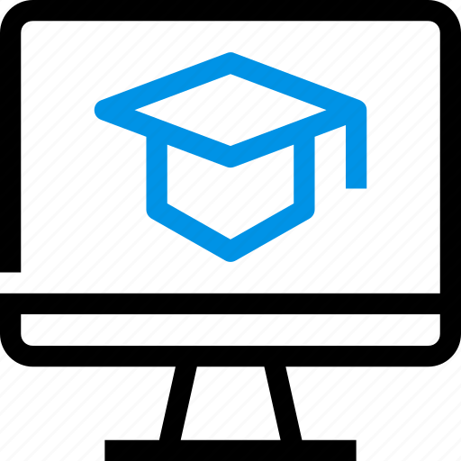 Graduate, education, monitor, online school icon - Download on Iconfinder
