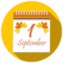 autumn, back to school, calendar, first, leaves, september