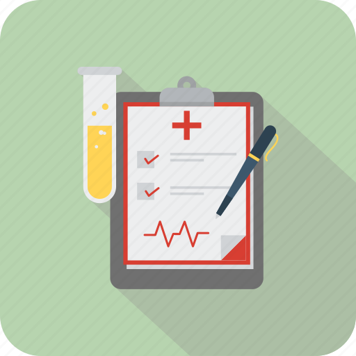 Checklist, file, laboratory, list, medical report, pen, tube icon - Download on Iconfinder