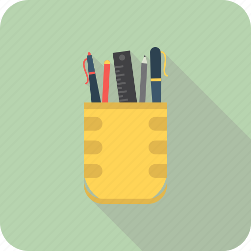 Pen pot, pencil, pencil box, pencil holder icon - Download on Iconfinder