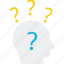 brainstorming, confuse, confuse brain, question, question mind icon 