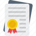 certificate, certification, degree, diploma, licence icon