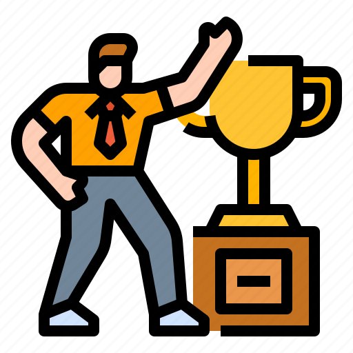 Businessman, completer, finisher, trophy, worker icon - Download on Iconfinder