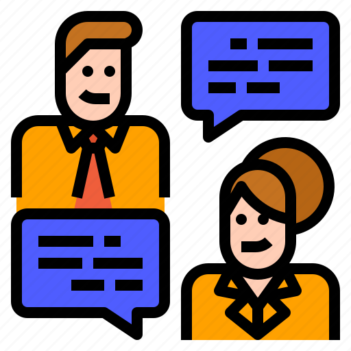 Businessman, businesswoman, interpersonal, message, skills icon - Download on Iconfinder