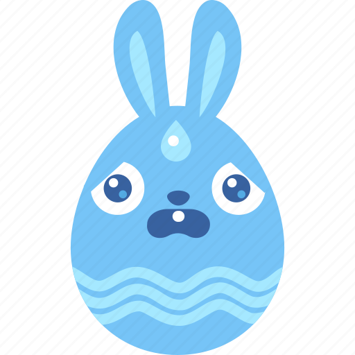 Blue, bunny, easter, egg, rabbit, scared, wet icon - Download on Iconfinder