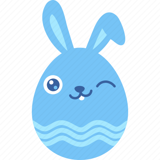 Bunny, easter, egg, emoji, emotion, rabbit, wink icon - Download on Iconfinder