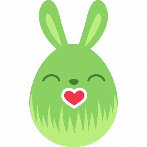 Bunny, easter, egg, emoji, emotion, kiss, rabbit icon - Download on Iconfinder