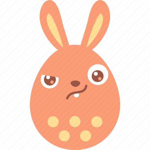 Bunny, easter, egg, emoji, emotion, rabbit, wary icon - Download on Iconfinder
