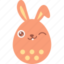bunny, easter, egg, emoji, emotion, rabbit, wink 