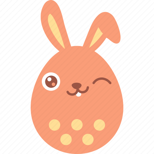 Bunny, easter, egg, emoji, emotion, rabbit, wink icon - Download on Iconfinder