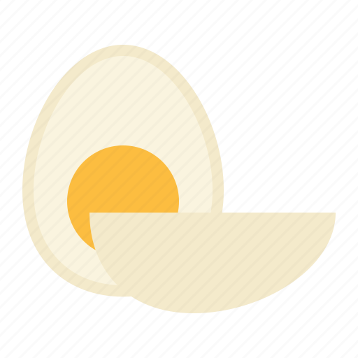 Boiled, breakfast, egg, food, organic, protein, slice icon - Download on Iconfinder