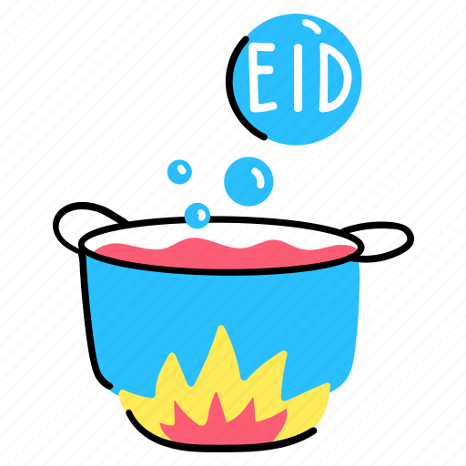 Cooking pot, eid cooking, food preparation, casserole, food sticker - Download on Iconfinder