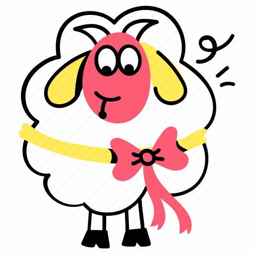 Lamb, goat, eid lamb, eid ul adha, religious festival sticker - Download on Iconfinder