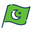 flag, islam, crescent, religious 