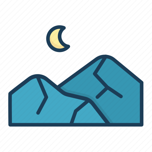 Mountain, revelation, moon, night, landscape icon - Download on Iconfinder