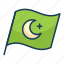 flag, islam, crescent, religious 