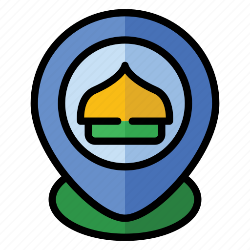 Mosque, mosque map, islamic, location, map, navigation, pointer icon - Download on Iconfinder