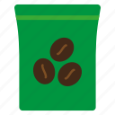 bag, coffee, green, natural, pack