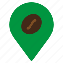 coffee, location, map, shop