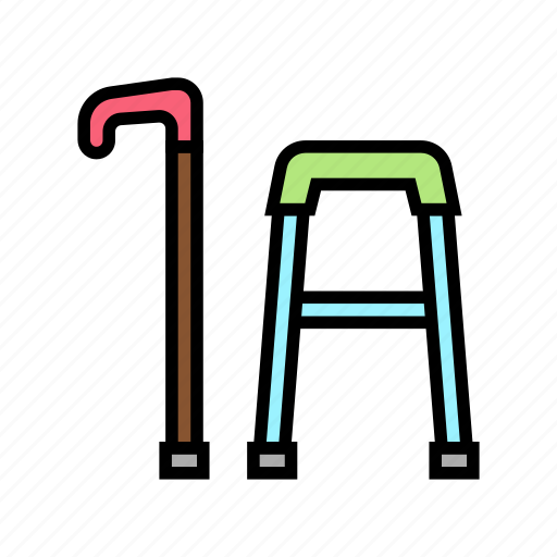 Stick, walking, frame, old, people, elderly icon - Download on Iconfinder
