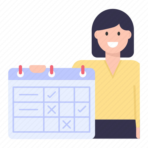 Calendar, schedule, teacher timetable, class agenda, almanac illustration - Download on Iconfinder