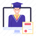 online student, online degree, online diploma, online graduation, virtual degree 