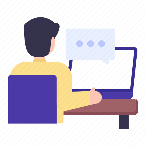 Online user, online chat, online message, workplace, online conversation illustration - Download on Iconfinder