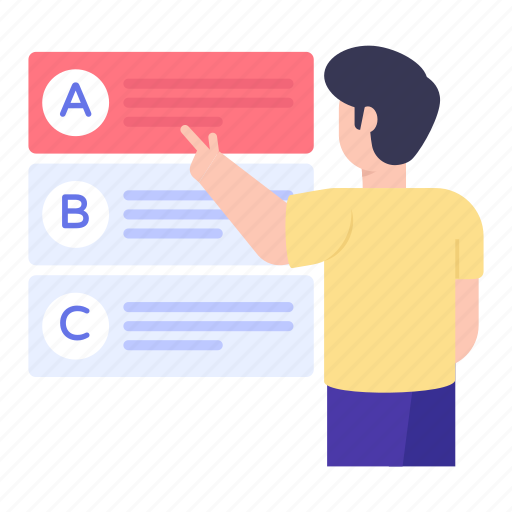 Multiple choice question, choose option, select option, select choice, quiz illustration - Download on Iconfinder