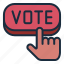button, vote, election, politic, voting, hand, gesture, online 