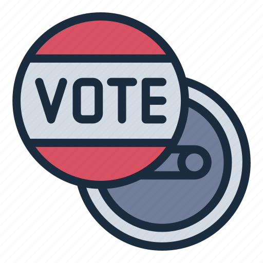 Pin, badge, vote, election, politic, voting, accessories icon - Download on Iconfinder