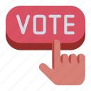 button, vote, election, politic, voting, hand, gesture, online
