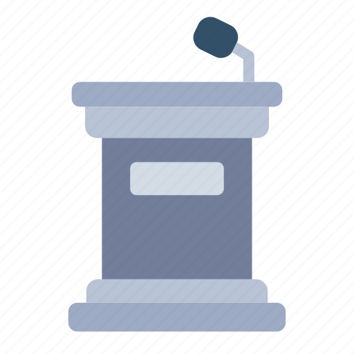 Podium, conference, speech, microphone, politic, communication icon - Download on Iconfinder