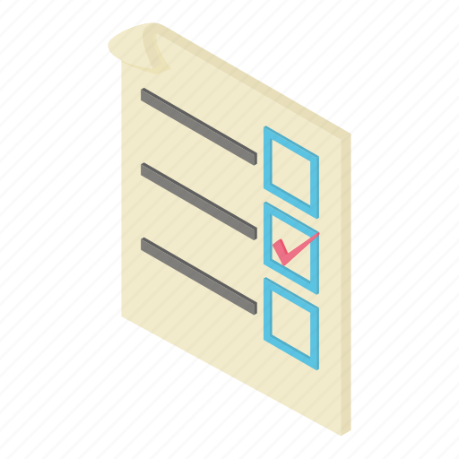 Box, check, form, isometric, object, tick, voting icon - Download on Iconfinder