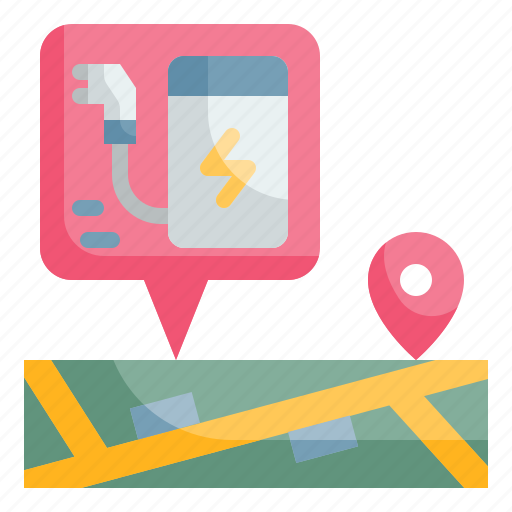 Map, location, placeholder, charging, charger icon - Download on Iconfinder