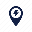 electric, car, recharge, location, map, pin, vehicle, navigation, glyph