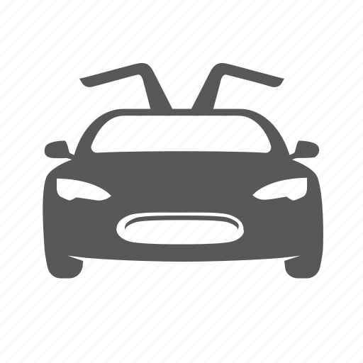 Automobile, car, car interface, electric car, open doors, tesla, vehicle icon - Download on Iconfinder