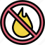 no, fire, allowed, fireplace, flame, signaling, prohibition 
