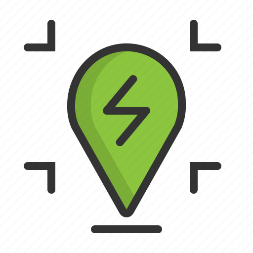 Car, charge, electric, hub, location, pin icon - Download on Iconfinder