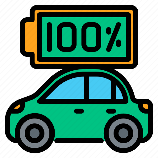 Full, battery, batteries, electric, vehicle, ev, car icon - Download on Iconfinder