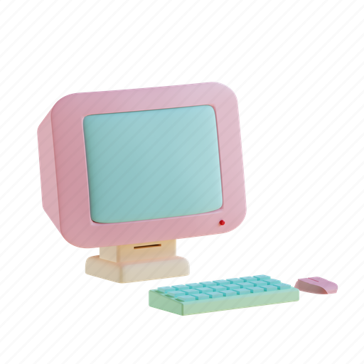 Computer, soft, pink, electronic, gadget, technology, electric 3D illustration - Download on Iconfinder