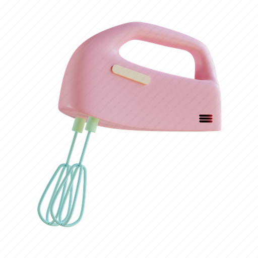 Mixer, soft, pink, appliance, electronic, kitchen, mix 3D illustration - Download on Iconfinder