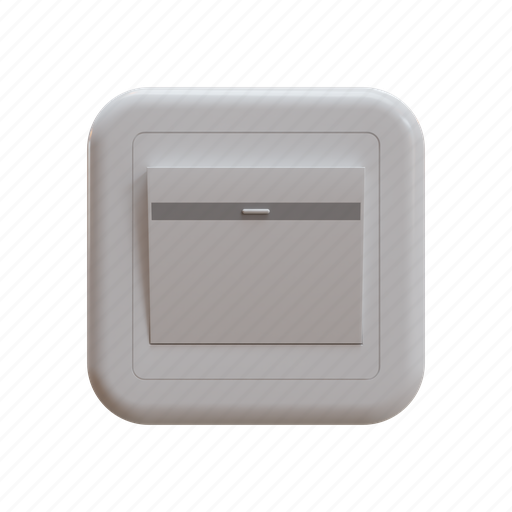 Single, switch, electrical, accessories, element, button 3D illustration - Download on Iconfinder