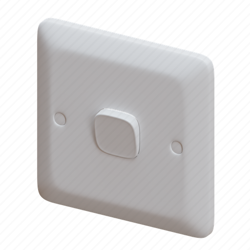 Single, button, switch, electrical, accessories 3D illustration - Download on Iconfinder
